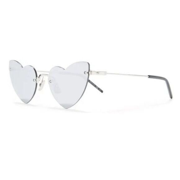 Saint Laurent SL 254 Loulou Silver Metal Frame Sunglasses with Case